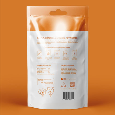 Skona Single-Ingredient Chicken Breast Jerky Treats (4oz) | Dogs & Cats | Lean Protein, Hypoallergenic, Dental Care | Ideal Training, USA Made...