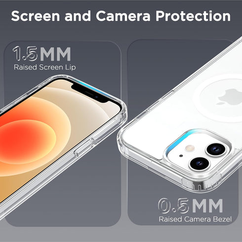 CACOE Magnetic Case for iPhone 12 & iPhone 12 Pro 6.1 inch-Compatible with MagSafe & Magnetic Car Phone Mount,Not Yellowing Anti-Scratch (Clear)...