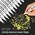 Arrtx Acrylic Paint Pens, 10 Pack Extra Brush Tip White Paint Markers Metallic for Rock Fabric Wood Glass Canvas Ceramic, 4 White 4 Black 1 Gold &...