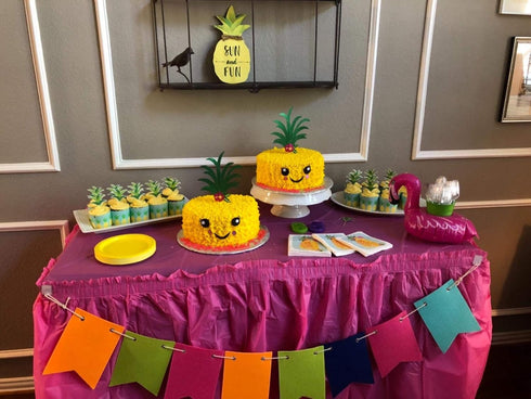 Palksky Glitter Big Pineapple Cake Topper Set With Eyes, Dimple, Mouth/Tropical Hawaiian Aloha Luau Themed Party Cake Decoration Supplies for Birt...