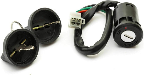 HERIS 4 Pin Ignition Switch Key Set with Cap for 50cc 70cc 90cc 110cc 125cc 150cc 200cc 250cc TaoTao SUNL Chinese ATV Dirt Bike Electric Scooter...