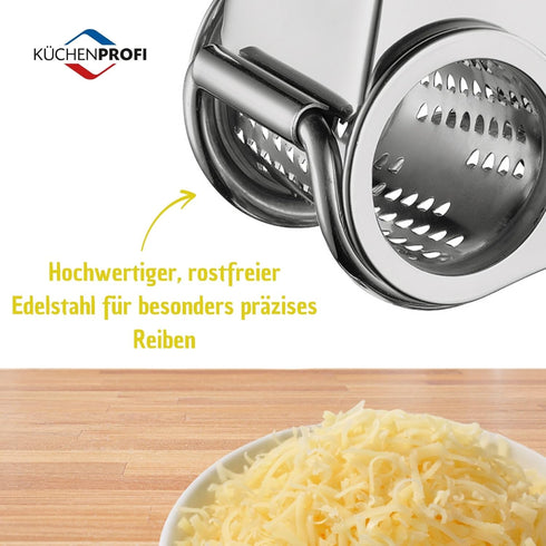 Stainless Steel Single Drum Rotary Cheese Grater, for Chocolate and Nuts - Durable Stainless Steel Rotary Grater...