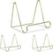 BANBERRY DESIGNS Wire Easel Display Stand Plate Holders - Smooth Plated Brass Metal - 6" H - Set of 3...