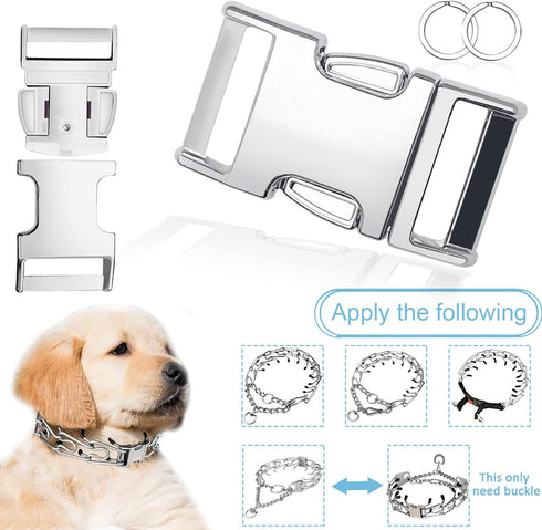 Fastener Stainless Steel Buckle 3.0mm for Small Medium Large Dogs Collar Steel Chrome Plated No Pull Dog Training Collar...