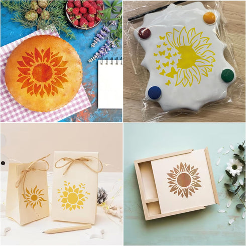 35 Pack Sunflower Flower Stencils for Painting on Wood, Floral Stencil Spring Nature Template for DIY Craft Wall Fabric Rock Chalkboard Sign Schoo...