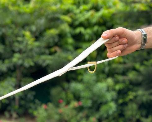 7FT Ultra-Durable Cotton Webbing Dog Leash | 60" Length Natural Cotton Strap with Strong All-Metal Hook | Soft & Skin Friendly, Lightweight, and C...
