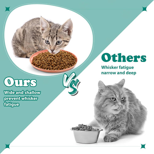 Gerrii 12 Pieces Whisker Fatigue Relief Cat Bowl 6 Inch Shallow Cat Food Dish Cat Wet Feeding Bowls Wide and Small Pet Plate for Kittens and Short...