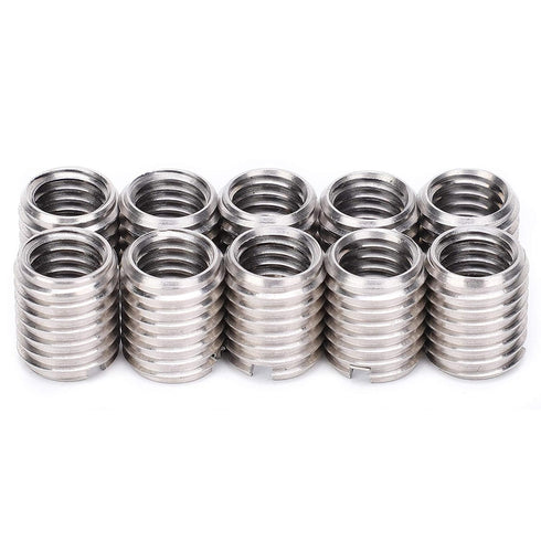 Thread Inserts, 10 PCS M8 to M10 Thread Adapter Insert Nut Thread Repair Sleeve Threaded Bushing Screw Reducing Conversion Tool, for Furniture Pro...
