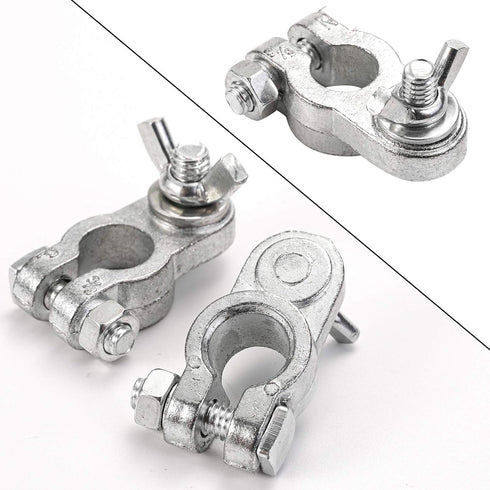 CZC AUTO Car Battery Terminal End with Wing Nut Terminal Connectors Zinc-Alloy Clamps for Car Truck Van RV Boat, 1 Pair...