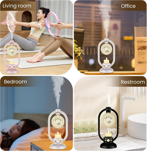 Candle Aromatherapy Lamp, Essential Oil Diffuser Humidifier, Lights with Automatic Human Body Sensing Function, Suitable for Bedroom, Office, Rest...