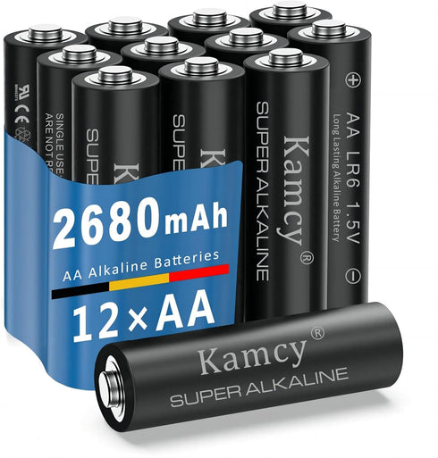 Alkaline AA Batteries, 1.5V High-Capacity Double A Batteries 12 Pack, Double A Battery with Long-Lasting Power, All-Purpose AA Batteries 12 Pack f...