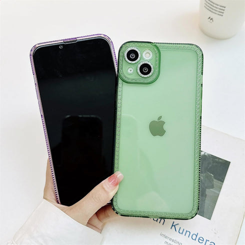 for iPhone 14 Plus Case Cute Clear Bling Crystal Diamond Phone Case, with Sparkle Camera Len Protector Soft TPU Cover Case for Women Girls, Purple...