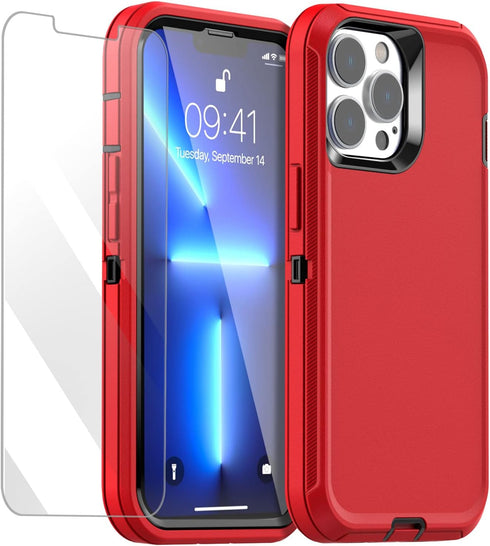 AICase for iPhone 13 Pro Case(6.1") with Glass Screen Protector, Heavy Duty Drop Protection Full Body Rugged Shockproof/Dust Proof Military Protec...