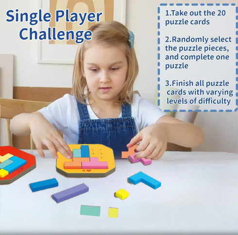 TMATCHOJOY Rainbow Russian Blocks Puzzle, Brain Teaser Toy, 3D Puzzle toys Game for Kids, Tangram Jigsaw Pattern Block puzzle toy, Preschool Games...