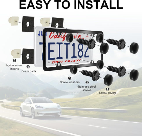 LivTee Rustproof License Plate Screws for Securing License Plates Frames and Covers on Cars and Trucks, 4 Sets Premium Stainless Steel Self Tappin...