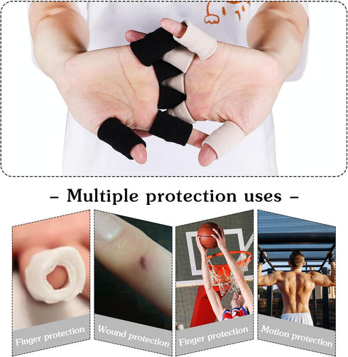 20 PCS Finger Sleeves Protectors, Sport Finger Splints Thumb Brace Support Finger Brace Elastic Thumb Sleeves for Relieving Pain Arthritis Trigger...