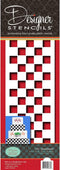 Designer Stencils C721 Checkerboard Cake Stencil Side, Beige/Semi-Transparent...