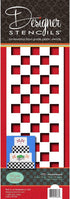 Designer Stencils C721 Checkerboard Cake Stencil Side, Beige/Semi-Transparent...
