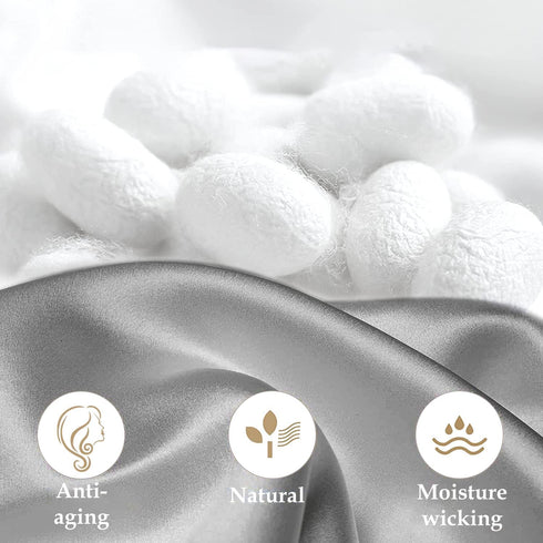 INSSL Silk Pillowcase for Women, Mulberry Silk Pillowcase for Hair and Skin and Stay Comfortable and Breathable During Sleep (Standard, Grey)...