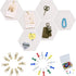 6Pcs White Hexagon Bulletin Board Strips,White Felt Pin Board Bar Strips with 50 Pushpins, Self-Adhesive Felt Cork Board Strips for Wall to Displa...