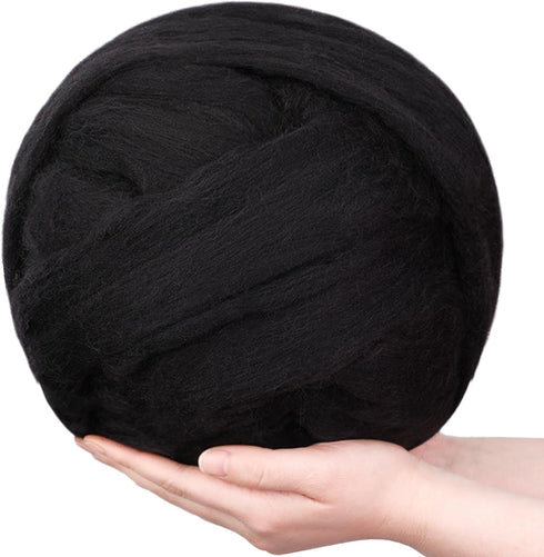 Wool Roving Bulk - 8.82oz/250g Super Wool Chunky Yarn, Wool Roving Top for Needle Felting, Soft Felting Wool Supplies for Hand Spinning, Felting, ...