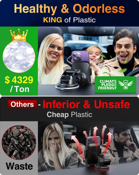 VANMASS ?65+LBS Strongest Suction & Military-Grade 2024 Ultimate Car Phone Mount?Patent & Safety Certs? Cell Phone Holder Truck Stand for Dashboar...