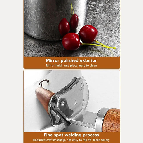 Stainless Steel Mini Sauce Pan, 350/500ML Small Saucepan Sauce Cup Sauce Pot with Long Handle for Banquet Chocolate Melting Coffee(350ML)...
