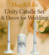 Unity Candle Set for Wedding Ceremony & Reception – 6” Pillar & Two 10” Taper Candles – Long Burning Unity Candles for Marriage Ritual – Handmade ...