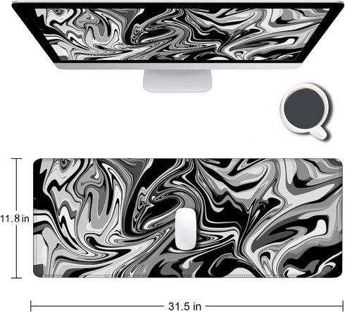 Large Gaming Mouse Pad, Extended XL Mousepad, Non-Slip Rubber Base Keyboard Mouse Mat Desk Pad for Work, Game, Office, Home, 31.5 x 11.8 in, Black...