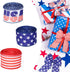 3 Rolls Patriotic Wired Edge Ribbon 9.9 Yard 4th of July Stars and Stripes Ribbons Red White Blue Ribbon for Wrapping Crafts Decoration, Independe...