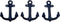 Wowser Nautical Cast Iron Ship Anchor Wall Hooks, 6 Inches, Set of 3 (Blue)...