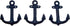 Wowser Nautical Cast Iron Ship Anchor Wall Hooks, 6 Inches, Set of 3 (Blue)...