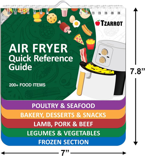 Air Fryer Cheat Sheet Magnets Cooking Guide Booklet Over 200 Foods, Air Fryer Cooking Times Chart, Air Fryer Magnetic Cheat Sheet Set, Cookbook In...