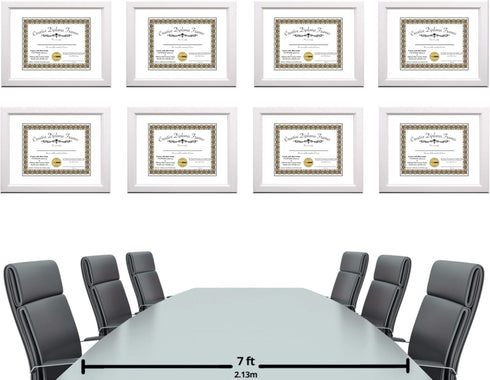 Creative Picture Frames 7x9 White Diploma Frame with White Mat Glass Easel and Installed Wall Hangers | Frame Holds 10x12 Media without Mat...
