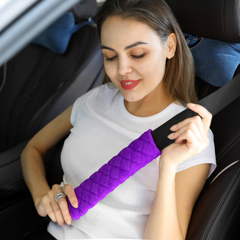 MIRKOO Car Seat Belt Cover Pad, 2-Pack Soft Car Safety Seat Belt Strap Shoulder Pad for Adults and Children, Suitable for Car Seat Belt, Backpack,...