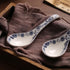 6.75-inch Navy Blue Floral Soup Spoon Set of 4, Porcelain...