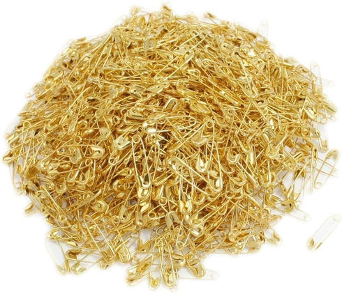 1000 pcs Exquisite Small 19mm Gold Tone Metal Clothing Accessories Trimming Fastening Safety Pins (Gold, 1000pcs)...