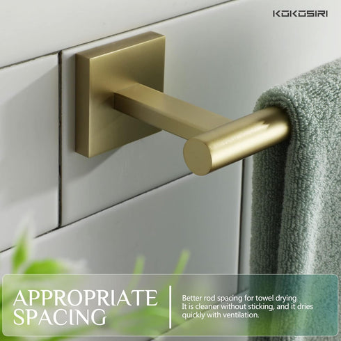 KOKOSIRI Bathroom Towel Bar Gold Hand Towel Holders Wall Mount Toilet Kitchen Cabinet Paper Holder Stainless Steel Bath Accessories, B3008BG...
