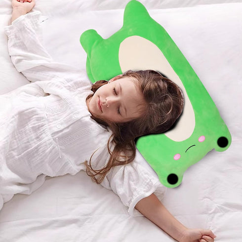 Cute Long Frog Plush Toy, 12Inch Adorable Green Frog Stuffed Animal with Butt, Frog Boby Pillow Kawaii Big Squishy Frog Plushies Hugging Throw Pil...