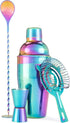 Mirage Rainbow Bartender Kit Includes Cocktail Shaker, Muddler, Bar Spoon, Jigger, and Strainer, Perfect for Cocktail Parties, Bar Tools, Home Bar...