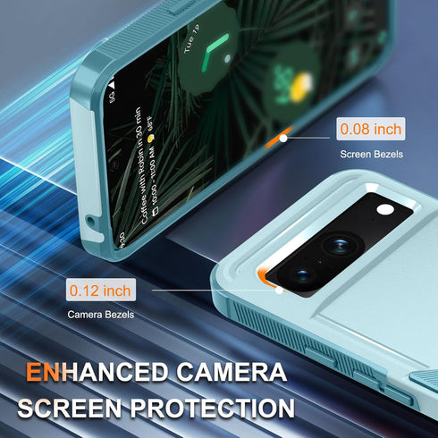 for Google Pixel 8A Case, Full Body Heavy Duty Rugged Shockproof Protective Phone Cover with Lanyard Strap, Tempered Glass Screen Protector and Ca...