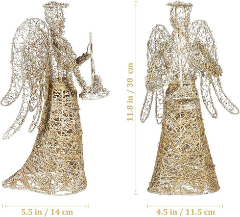 PRETYZOOM Christmas Tree Topper Exquisite Glitter Angel Tree Topper Light Angel Tree Topper Figure Treetop Ornament for Christmas Festival Home Ma...