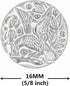 Bezelry 12 Pieces Bird in Flowers Metal Shank Buttons. 16mm (5/8 inch) (Silver White)...