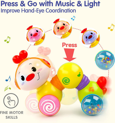 1 Year Old Girl Gifts Baby Toys 6-12 Months+ Press & Go Music Light Toys for 1 Year Old Girl, Toys for 1 + Year Old Girl Boy Baby Toys 12-18 Month...