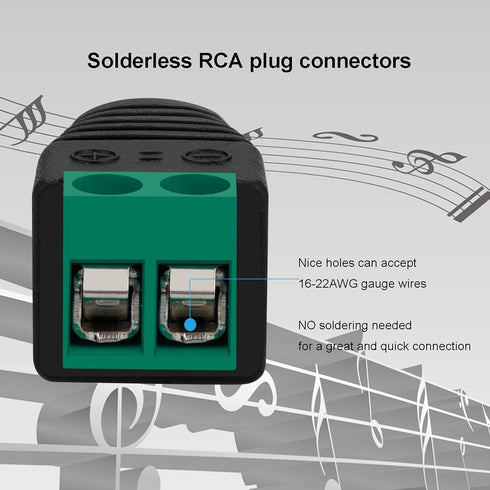 RCA to Speaker Wire Adapter, 10Pcs RCA to AV Screw Terminal Connector Phono RCA Male Female Plug Solderless Converter Audio/Video Speaker Wires Co...