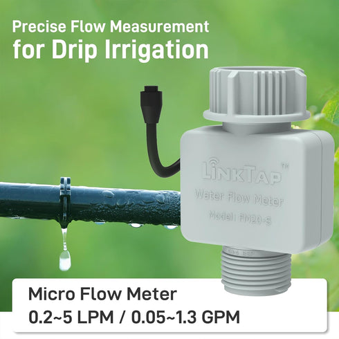 LinkTap Micro Flow Meter - Compatible with LinkTap G2S and G2 Water Timer, Ideal for Drip Irrigation (0.05-1.3 GPM)...