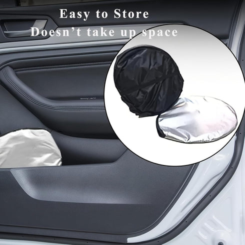 Windshield Sun Shade | Car Sun Shade Windshield | Foldable Front Windshield Sunshades | Reflective Shade for Front Windshield with Mirror Cut-Out ...