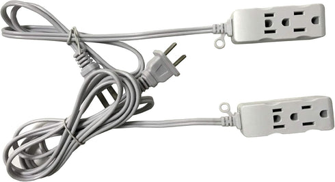 Multi Plug Extender Box 3 Outlet Power Strip,Flat pins Socket,3FT,6Ft,9Ft,15Ft Bulb,TV Long Extension Cord, with 3rd Grounding Pin,White (2.7m/9Ft...