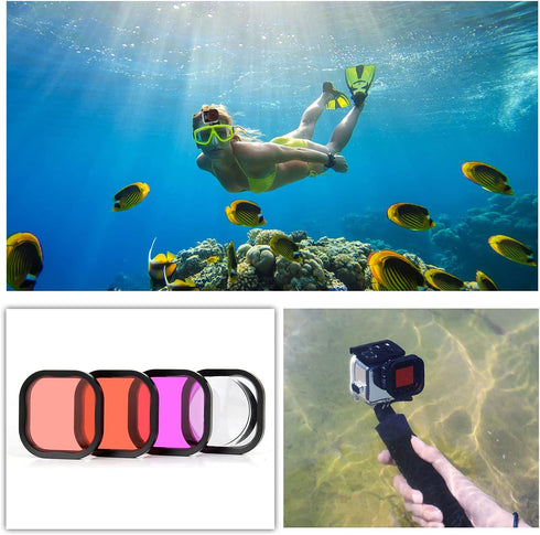 SOONSUN Waterproof Case for GoPro HERO 12/11 / 10/9 Black with Diving Filters - 60M Underwater Dive Housing Case for GoPro HERO 12 11 10 9 Black w...