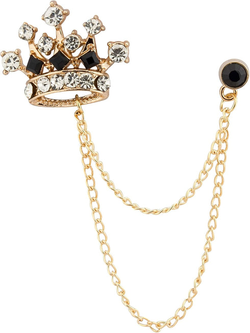 Knighthood Men's Crown Chain Brooch for Men...